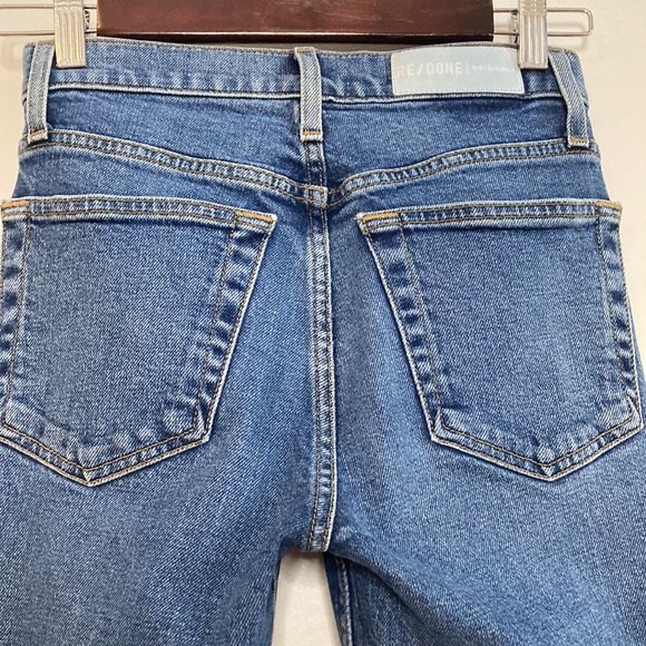 ReDone Jeans Womens 23 Originals High Rise Ankle Crop Stretch Blue Mid 70s - Picture 4 of 12